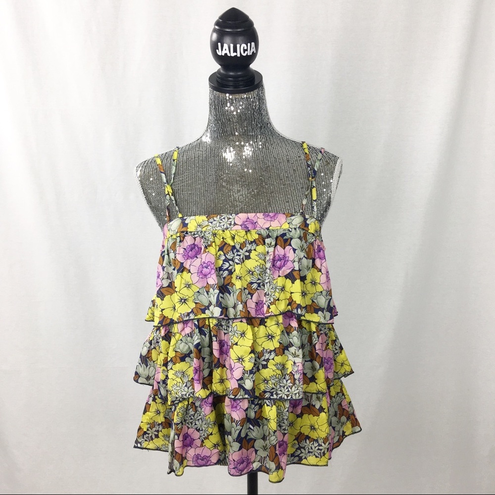 Anthropology LEIFNOTES Floral Print Sleeveless Top